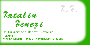 katalin henczi business card